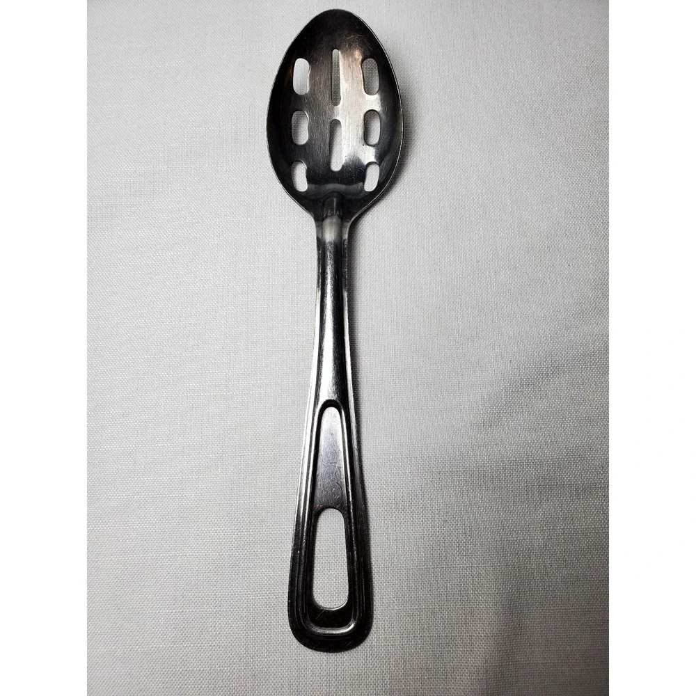 Vintage EKCO Stainless Steel Slotted Serving Spoon Made in Japan Kitchen Utensil